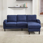 Green 6-Seater U-Shape Sectional Sofa | 3 Ottomans & Pillows Included