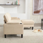Green 6-Seater U-Shape Sectional Sofa | 3 Ottomans & Pillows Included