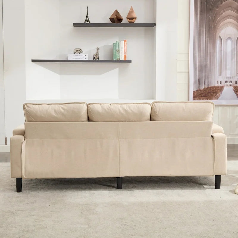 Green 6-Seater U-Shape Sectional Sofa | 3 Ottomans & Pillows Included