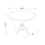 3-Piece Round Dining Table with 2 Chairs, Oak