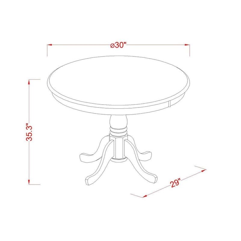 3-Piece Round Dining Table with 2 Chairs, Oak