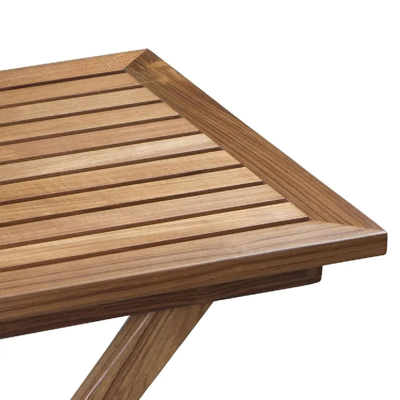 Solid Teak Folding Slat Table | No Assembly Required
