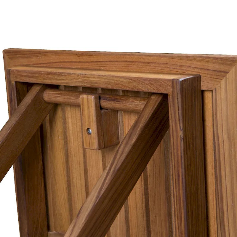 Solid Teak Folding Slat Table | No Assembly Required