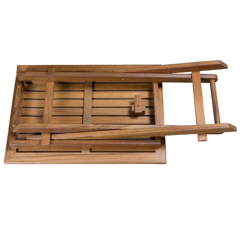 Solid Teak Folding Slat Table | No Assembly Required