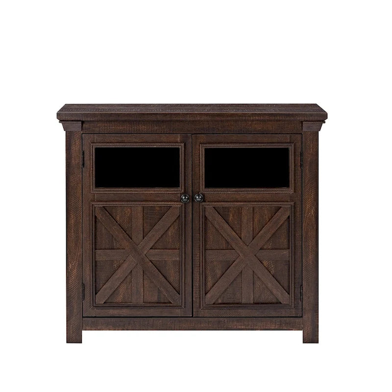 5-Piece Round Dining Table with 4 Chairs | Black & Cherry Rubberwood