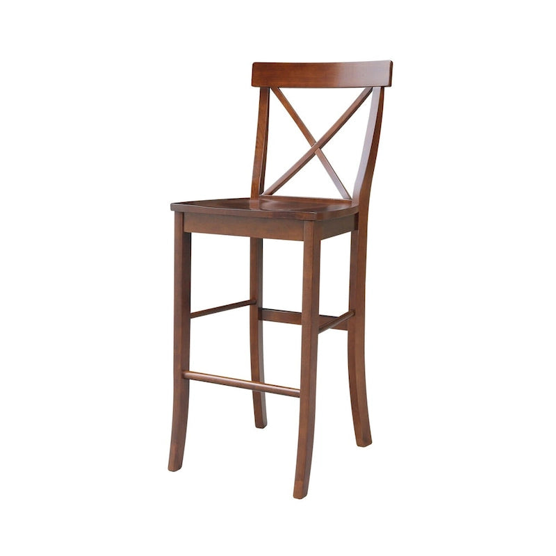 42" Round Bar Height Table with 2 Stools | Espresso Butcher Block