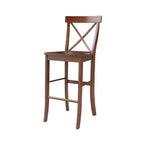 42" Round Bar Height Table with 2 Stools | Espresso Butcher Block