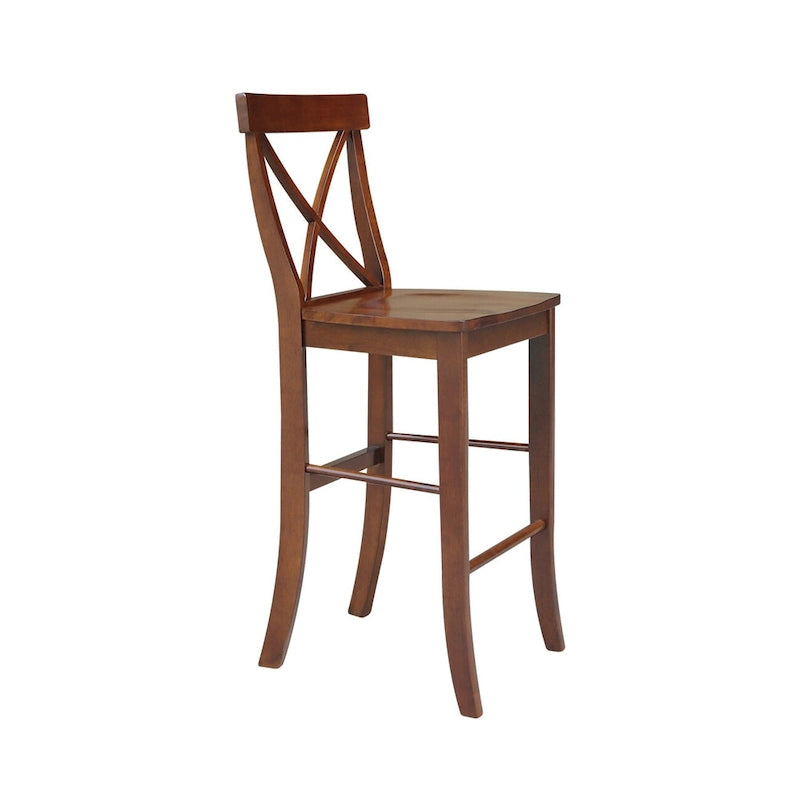 42" Round Bar Height Table with 2 Stools | Espresso Butcher Block