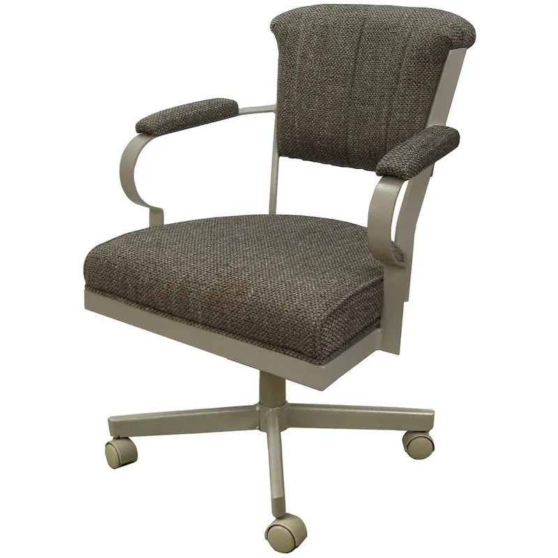 Brown C-Shaped Side Table | MDF & Metal | Compact Sofa End Table