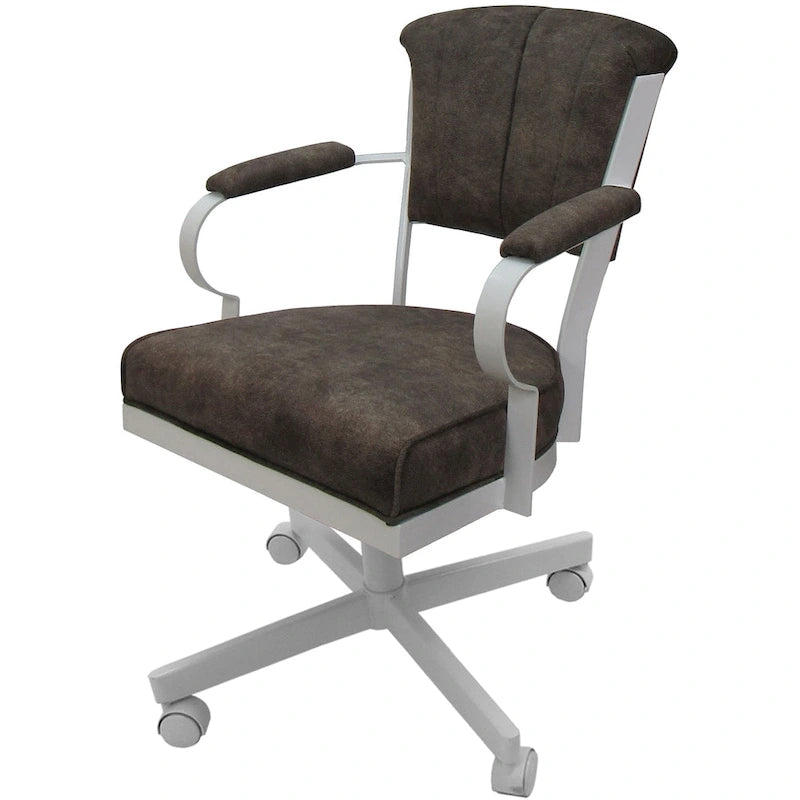 Brown C-Shaped Side Table | MDF & Metal | Compact Sofa End Table