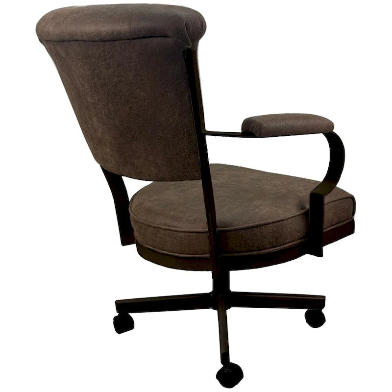 Brown C-Shaped Side Table | MDF & Metal | Compact Sofa End Table