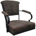 Brown C-Shaped Side Table | MDF & Metal | Compact Sofa End Table